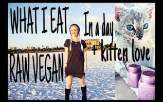 WHAT I EAT IN A DAY RAW VEGAN - Calories & Baby Kitten Nomi Special Appearances (Kate Flowers)