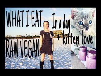 WHAT I EAT IN A DAY RAW VEGAN - Calories & Baby Kitten Nomi Special Appearances (Kate Flowers)