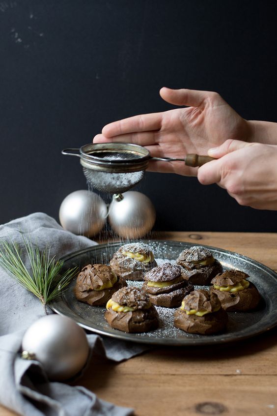 Gingerbread Eggnog Cream Puffs | siftandwhisk.com