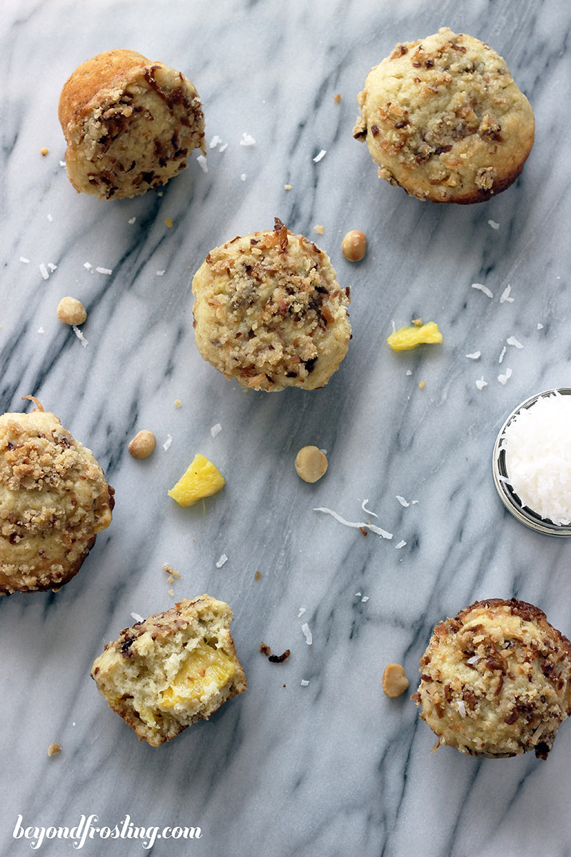 Pineapple Coconut Banana Muffins via Beyond Frosting | siftandwhisk.com