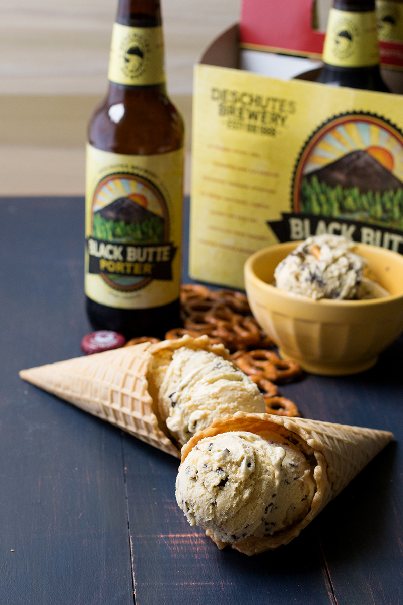 Beer & Chocolate-Covered Pretzel Ice Cream | siftandwhisk.com