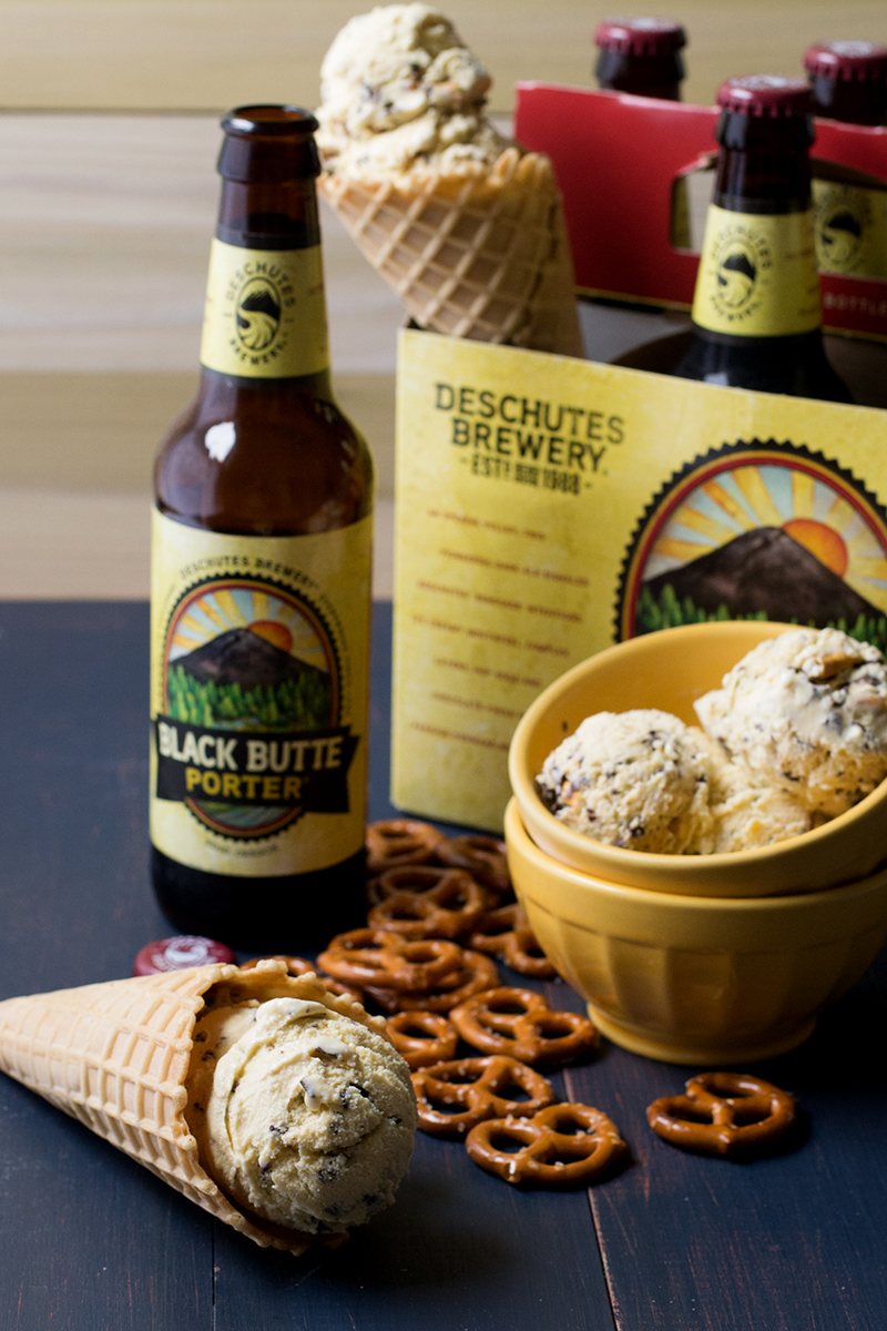 Beer & Chocolate-Covered Pretzel Ice Cream | siftandwhisk.com