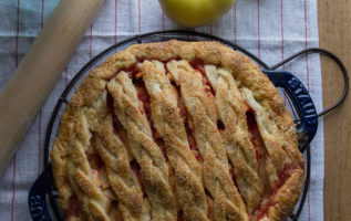 Four & Twenty Blackbirds' Blushing Apple Pie (Apple pie with a beet puree - Surprisingly delicious!) | siftandwhisk.com