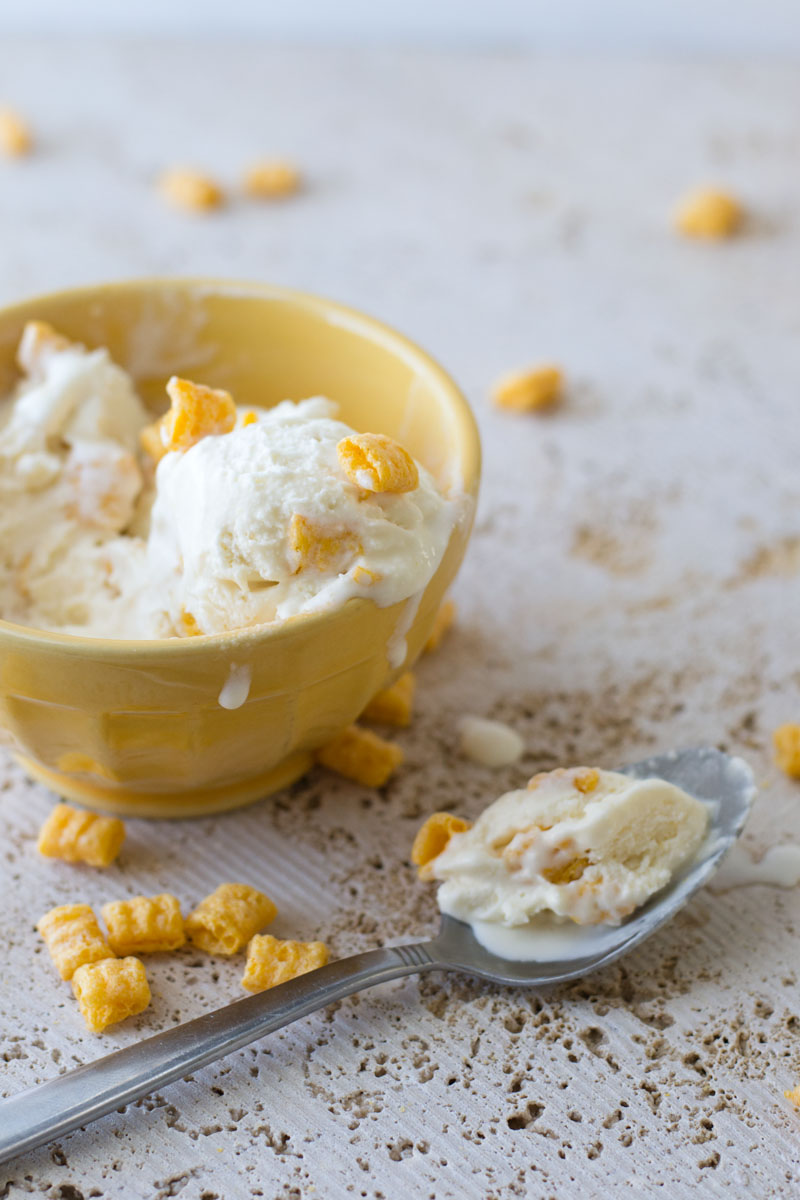 Cap'n Crunch Cereal Ice Cream via Sift & Whisk