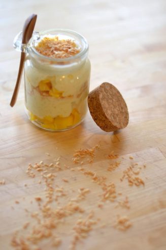 Coconut Rice Pudding with Mango via Sift & Whisk