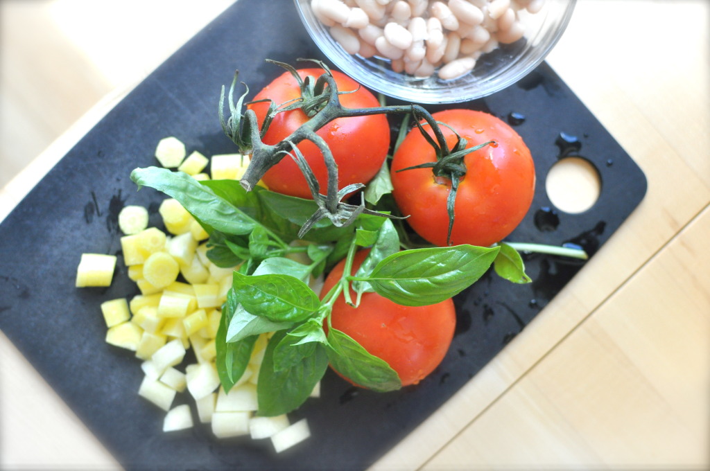 White Bean, Tomato, Carrot & Basil