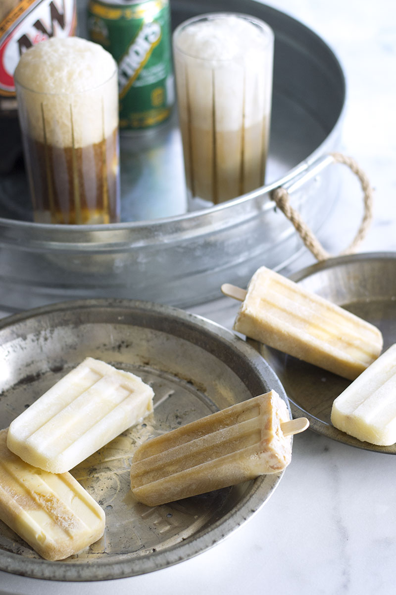 Root Beer Float & Boston Cooler Popsicles | siftandwhisk.com