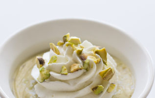 Homemade Pistachio Pudding | siftandwhisk.com. Uses part almonds so it tastes more like the box mix, but fresher!