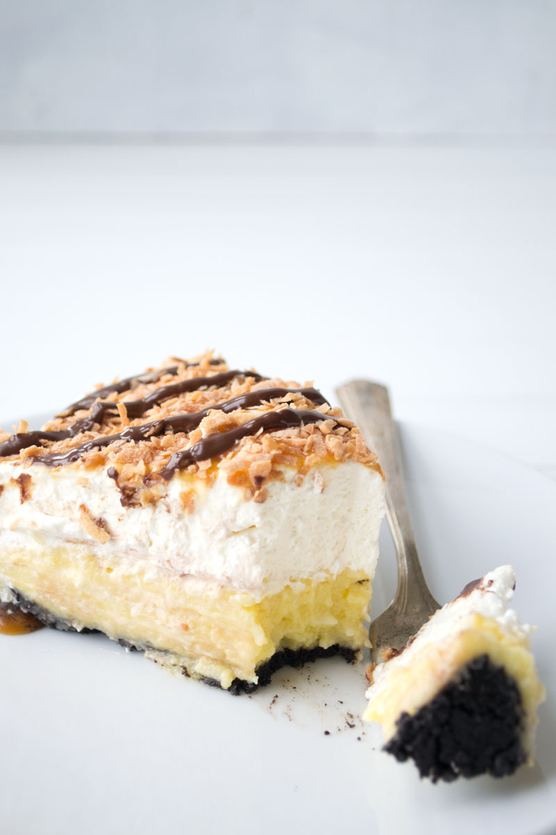 Samoa Coconut Cream Pie via Sift & Whisk