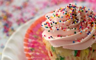 Homemade Funfetti Cupcakes & Sprinkle Themed Baby Sprinkle via Sift & Whisk