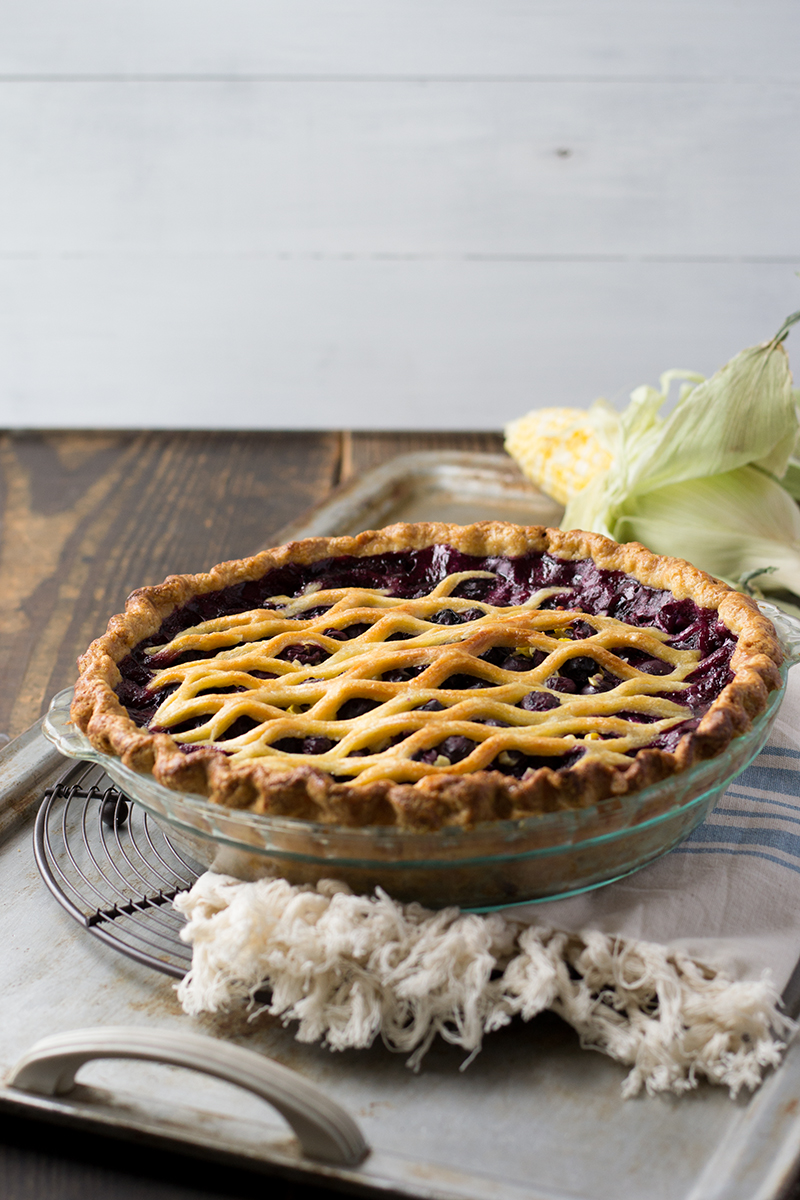 Summer Blueberry & Corn Pie | siftandwhisk.com